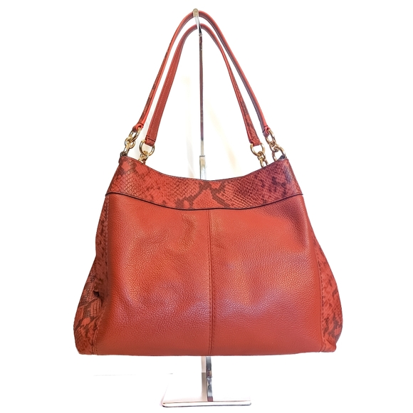 COACH Leather Lexy Shoulder Bag F20920 Terra Cotta - Picture 3 of 12